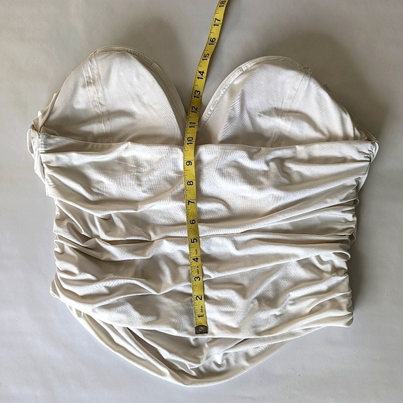 Express Body Contour Corset Sweetheart Neckline Draped Tube Top Off White XL - Picture 7 of 9
